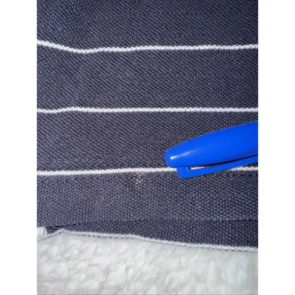 Chaps by Ralph Lauren Mens 2X Polo Shirt Blue Striped Short Sleeve Collared - Picture 6 of 7